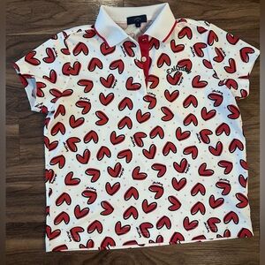 Callaway Golf Hearts All Over Print Top For Women Size S Used Once